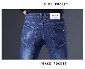 Jeans mænd efterår vinter nye high-end europæiske varer mænds fløjl lige bukser trend slim stretch