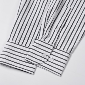 2022 New Factory zakázková velká stylová pánská černobílá pruhovaná košile