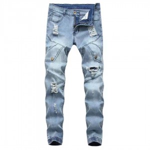 professional factory for White Ripped Jeans - Personalized accessories zipper jeans men’s slim jeans ripped holes – Yulin