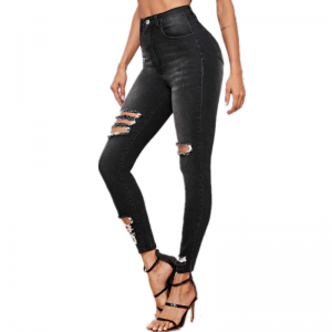 Casual Skinny Lady Jeans mei hege taille