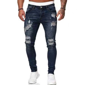 Jeans new fashion slim fit ripped men’s jeans
