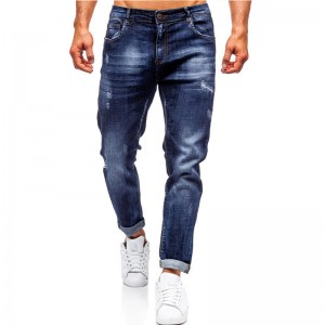 Retro European le American street men's jeans fektheri theko e ngata