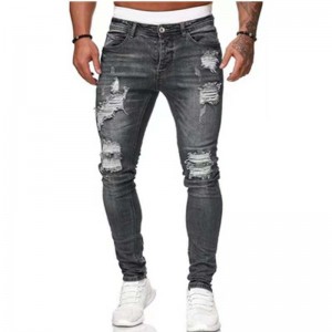 Обтягуючі рвані чоловічі джинси заводська ціна чоловічі штани з маленькою стопою