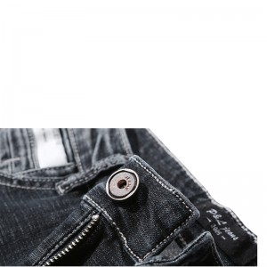 Tmavé roztrhané pánské džíny roztrhané Slim Jednoduché Pět kapes