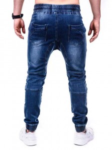 Сіро-блакитні чоловічі джинси на вузькі ноги зручні та дихаючі джинси оптом