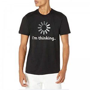 Panlalaking Maikling Manggas na T-shirt na Slim Round Neck na Printed Base Shirt