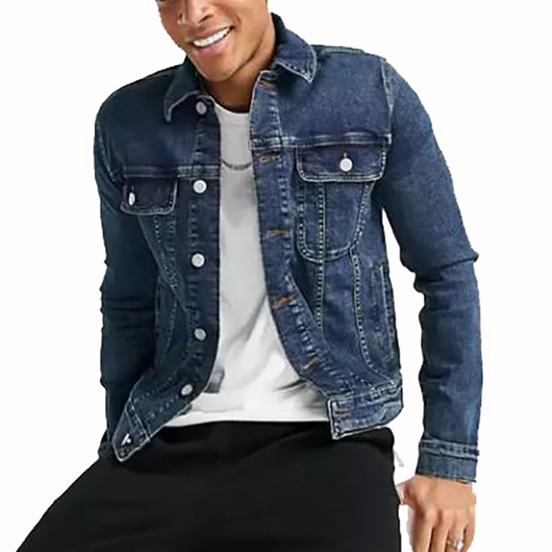 Men's Outwear Fashion Casual Skinny Western Denim Jacket bohareng Wash Featured Image