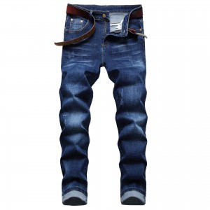 Personality Slim Straight Jeans Scratched Cat Scratch Fashion Jeans Men