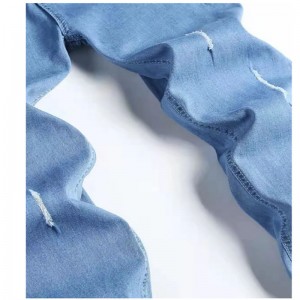 Calça jeans masculina skinny azul com zíper de alta qualidade popular de alta qualidade