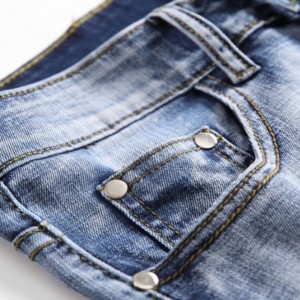 Jeans denim alla moda estiva Jeans da uomo strappati blu di alta qualità