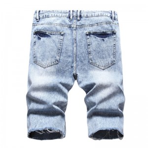 Jeans abiertos con cremallera de algodón deshilachado para adolescentes de cintura media triturados no elásticos para hombres