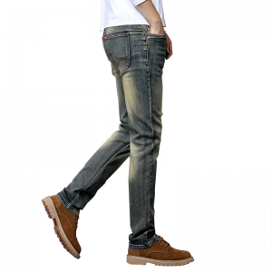 Ерлердің тік аяқты джинсы жоғары сапалы жаңа ерлердің күнделікті джинсы