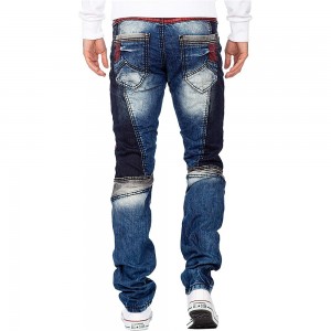 Celana Jeans Pria Klasik Splicing Patch Craft Celana Denim Jeans Fashion Berkualitas Tinggi Pria
