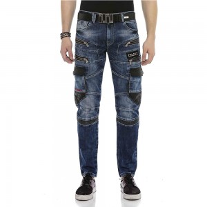 Jeans per l'omi 2021, cuciture blu è nere, pantaloni di jeans novi di moda di alta qualità, Jeans di pantaloni di taglia grande