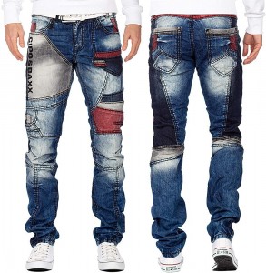 Jeans na Maza Wando Classic Splicing Patch Craft Denim Wando Mazajen jeans masu inganci masu inganci