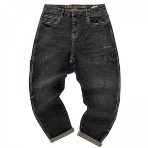 Jeans men’s loose casual all-match straight-leg cropped trousers long trousers