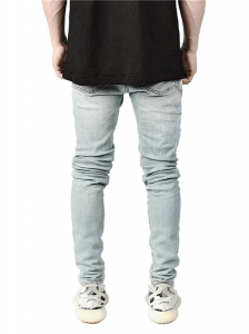 Pantalóns vaqueiros para homes con costuras rasgadas fabricante de jeans a prezos de fábrica
