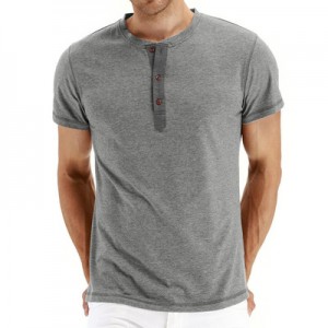 Camiseta ajustada casual con cuello en V para hombre suministro directo de fábrica