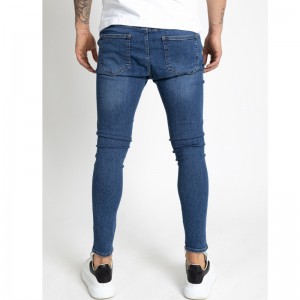 Молодежные мужские узкие эластичные брюки с вышитыми отверстиями, джинсы на молнии