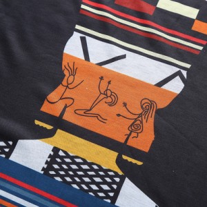 Мужчынскія футболкі з этнічным прынтам, прыемныя на скуру і мяккія