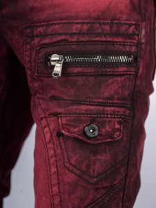 Seluar jeans lelaki 2021 jahitan tebal pakaian jalan fesyen berkualiti tinggi seluar panjang denim merah perkakas seluar jeans lelaki