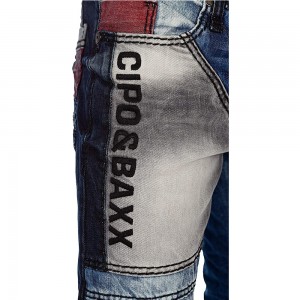 Herren-Jeans-Hosen Klassische Splicing Patch Craft Denim-Hosen Hochwertige Mode-Jeans für Herren