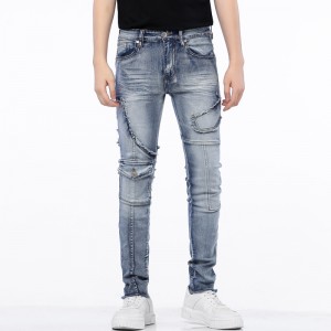 Commercio estero Europa e America cuciture Slim piedi jeans stretch pantaloni moda uomo