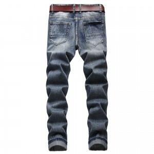 Nuevo estilo europeo y americano rasgado estilo retro jeans delgados para hombres