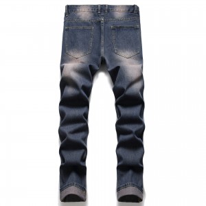 Li-Jeans Supplier Jeans Men's Multicolor Borikhoe bo sithabetsang bo otlolohileng ba Retro Ripped Slim Fit