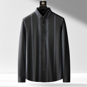 २०२२ नयाँ फ्याक्ट्री कस्टम प्लस साइज पुरुषहरूको फेसनदार लूज धारीदार शर्ट