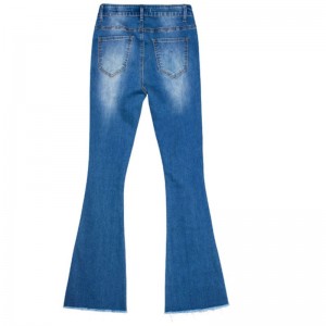 Fashion Denim Pants Jinan Pantolên Flared Ripped Jeans