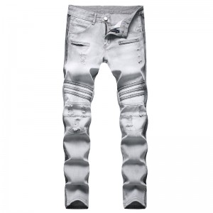 New All Season Straight Trousers Men’s Jeans Patchwork Patches