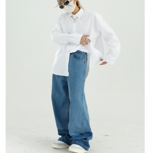 Nové dizajnové široké pánske džínsové nohavice High Street Denim