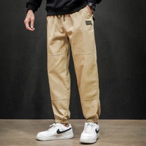 Pantaloni casual pentru bărbați Pantaloni cargo cu șnur cu talie elastică la modă