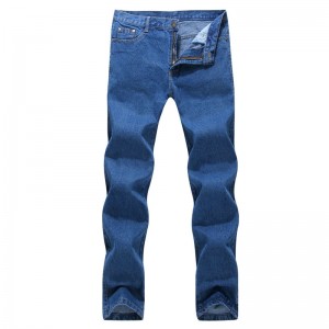Kinijos gamyklos parduoda kaip karštus paplotėlius, didelio dydžio siuvinėti atsparius nusidėvėjimui mėlynus vyriškus džinsus