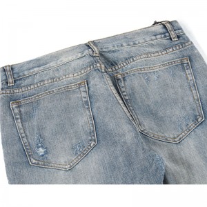 A venda imperdível tem zíperes decorativos rasgados jeans masculinos azuis slim fit