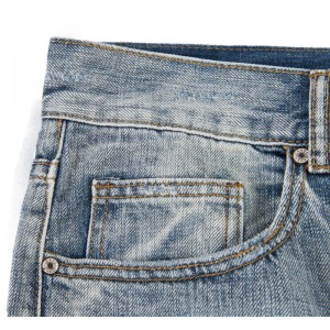 Hot verkafen hunn dekorativen Zipper gerappt schlank fit blo Männer Jeans