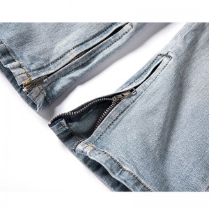 Ĉina Fabriko Propra Pogranda Ripped Plus Size Jeans Viroj