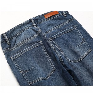 China Factory Custom Wholesale Simple tushe jaka biyar Denim Jeans Men