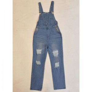 Overols tad-Denim Maħsul sempliċi Plus Size Ladies Jeans Suspenders