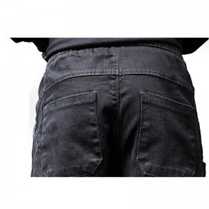 Fashion trend high quality biker jeans men reflective strip joint restic trousers men's men bulk wholesale custom