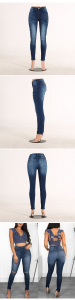 Good Wholesale Vendors China Wholesale Women Sky Blue Distressed Bell Bottom Pants Denim Jeans