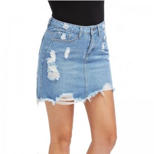 Sale Sexy Ripped Denim Bag Hip Pencil Skirt
