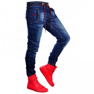 Καυτό αντικείμενο πώλησης Υψηλής ποιότητας Skinny Jeans Τζόκινγκ Μπλε Skinny Jeans Κορδόνι περίσφιξης μοτοσικλέτας Τζιν OEM Custom