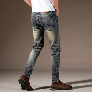 Men's Jeans Water wash Distressed denim pants Casual long pant customized Straight jeans men
