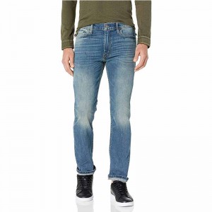 Nye blå jeans for menn Uformelle denimbukser høykvalitets jeans med rette ben for menn