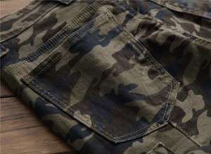 Pantaloni in denim per l'omi, cuciture camouflage à zipper multiple, jeans pantaloni di taglia grande per l'omi persunalizati