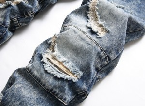 mans jeans hoë kwaliteit nuwe styl geskeurde jeans mans reguit-been pasgemaakte jeans mans