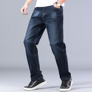 Custom Distressed Monkey Wash Softer Elastane Twill Loose Vintage Plus Size Jeans Men