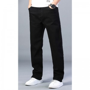 Customized Simple Straight Leg Cinque Borse Di Basic Wash Black Plus Size Jeans Men